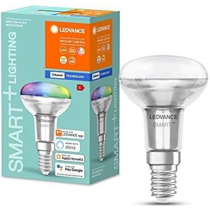 LEDVANCE Smart LED lamp met Bluetooth Mesh, R50 spot lamp voor E14 basis van glas met 3W, vervangt conventionele 40W reflectorlampen, bedienbaar met Alexa & Google Assistant, 4-pack