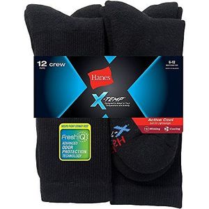 Hanes Men's FreshIQ X-Temp Active Cool Crew Socks 12-Pack