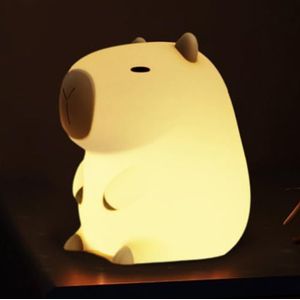 Schattig Capybara-nachtlampje - USB Oplaadbare Kawaii Capybara-tafellamp | Draagbare Siliconen Bedlamp Met Aanraakbediening Voor Slaapkamer, Woonkamer En Nachtkastje