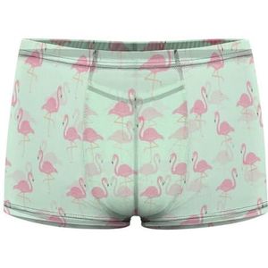 Leuke Flamingo Heren Boxer Slips Sexy Shorts Mesh Boxers Ondergoed Ademend Onderbroek Thong