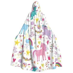 NEZIH Eenhoorns roze mantel met capuchon voor volwassenen, carnaval heks cosplay gewaad kostuum, carnaval feestbenodigdheden, 190 cm