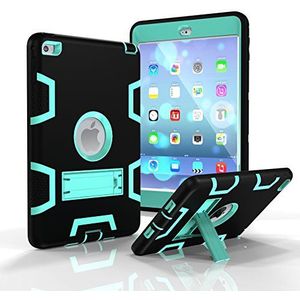 Hoesje voor Apple iPad Air 3 2019 (Modelnummer: A2152/A2123/A2153), Dual Layer Protection Shockproof Cover Hybrid Rugged Case met Kickstand voor iPad Pro 10.5 inches 2017-A1701 / A1709) iPad Mini 5 Black+Aqua