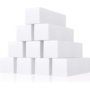 Red Ember 10 stuks professioneel nagelbufferblok | nagelvijl schuurblok 4-weg nagelbuffering manicure pedicure gereedschap nagelvijlen en buffers voor manicure toolkit/set (wit)