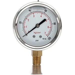 Olie-gevulde manometer schokbestendige manometer roestvrijstalen manometer oliedrukmeter(0~4)