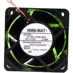 60mm ventilator voor NMB 2415KL-04W-B40 12V 0.58A 6038 Switch Server koelventilator, 7800RPM, 100CFM, dubbele kogellagers, 45dBA