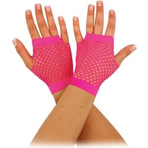 Bristol Novelty BA571 Handschoenen van mesh, neon roze, dames, roze, eenheidsmaat