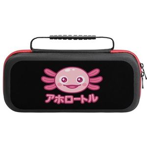 Kawaii Axolotl Gezicht Compatibel met Schakelaar Draagtas Reizen Beschermhoes Pouch met 20 Game Accessoires One Size
