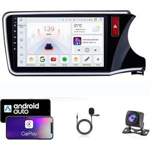 Android 13 Dubbel Din Auto Stereo Touchscreen Auto Stereo Voor Honda City Grace 2014-2017 Met Bluetooth GPS Navigatie WiFi FM Radio USB/SWC/Plug en Play Ondersteuning Carplay&Android Auto(4 Core Wifi