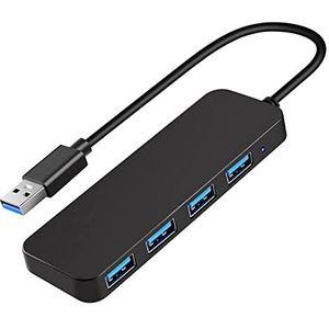 USB-hub met 4 poorten, USB 3.0 hub, USB-splitter voor laptop, flashdrive, HDD, console, printer, camera, toetsenbord