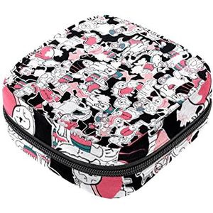 Vrouwen Maandverband Pads Handtas Dames Menstruatie Cup Pouch Meisjes Draagbare Tampon Opbergtas Kat Hond Periode Pouch met Rits