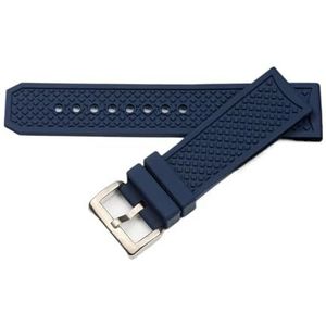 LUGEMA 24mm zachte siliconen rubberen horlogeband pin logo gesp accessoires vervangen compatibel met Cartier riem compatibel met KALIBER Bochtband WSCA0006 Riem (Color : Blue with buckle, Size : 24m