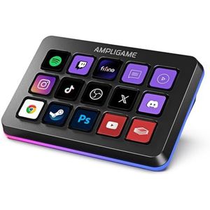 Fifine - AmpliGame Stream Controller - Toetsenbord - 15 Macrotoetsen - Compatibel met Mac en PC