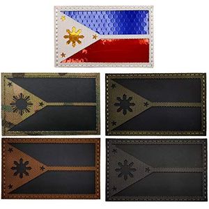 Filippijnen Vlag Infrarood Reflecterende IR Patch, Filippijnse Vlaggen DIY Embleem Morale Tactische Militaire Armband Badges Decoratieve Patches Appliques