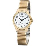 Regent dames analoog Miyota 2035 horloge met lederen armband 12300089, goud, armband