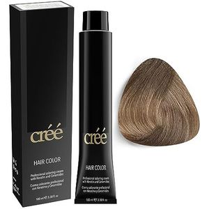 Créé Professional Permanent Hair Color met Keratine en Ceramiden - Voor Langdurige Kleuring, Gezond en Sterk Haar - Premium Kwaliteit 100ML (Light Ash Blond 8.1, Ash)
