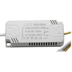 EPEDIC LED-Driver-Voeding, Plat Plafond Emmer Spotlight, Ballast, Constant Power Driver, 1234567890 W, gesegmenteerde transformator (Kleur: 40-60WX2 Drie Kleuren)