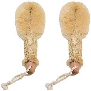 Droge lichaamsborstel, bad en douche droge huid en lichaamsborstel, natuurlijke vezels om de huid te exfoliëren en cellulitis te verminderen 2 stuks