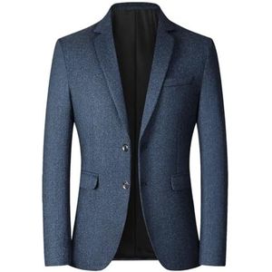 Pegsmio Mannen Business Casual Jassen Lente en Herfst Effen Kleur Turn-Down Kraag Pakken Blazer Bruiloft Blazer, marineblauw, XXL