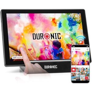 Duronic Frameo PF1D BK Digitaal fotolijstje met touchscreen 10,1 inch Fotoweergave en videoweergave Hoge resolutie 1280x800 pixels Geheugen 32 GB USB-C