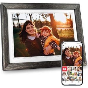 Slimme Digitale Fotolijst 10,1 Inch Houten Frame 32 GB Fotoalbum Videoframes 1280x800 IPS HD Touchscreen Via APP High Definition Scherm