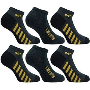 Caterpillar 6 Paar Enkellange Sneakersokken - Versterkte Hielen en Teen - Katoen (Grijs, 39-42)