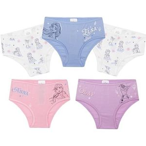 Get Trend Slipjes voor meisjes, ademend, zacht, onderbroek voor meisjes, verpakking van 3 of 5 stuks, katoen, cadeau-ideeën, Multi Frozen 5 Pack, 4-5 anni