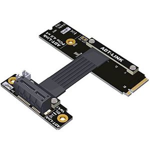 Allowish M.2 NVME NAAR PCIE X1 Verlengkabel M2 M SLEUTEL NVME SSD PCI-E4.0 Adapter Converter (30 cm, R41UL 4.0)