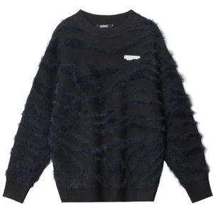 GERARDOC Amerikaanse losse trui met ronde hals Herfst- en winterslanke casual trui met lange mouwen for koppels (Color : Argento, Size : XL)
