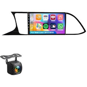 Android 15.0 2 Din Autoradio 9"" Touchscreen Auto Stereo voor Seat Leon 2012-2018 met Draadloze Carplay Android Auto GPS navigatie AHD Omgekeerd beeld Stuurwielbediening(S-1(2G+32G))