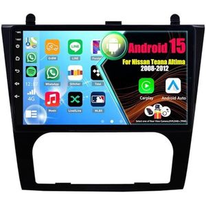 Android 15 Autoradio Voor Nissan Teana Altima 2008-2012 met Draadloze Carplay Android Auto, 9 Inch Autoscherm Soporta Bluetooth WIFI GPS FM/RDS(A,8Core(4+64GB))