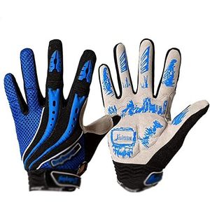 Sporthandschoenen Lente Herfst MTB Racefiets Handschoenen Pad Schokbestendig Fietshandschoenen Outdoor Klimmen Mountainbike (Color : Blue, Size : M)