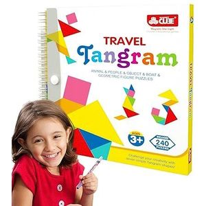 Tangram-puzzel - Geometrische vorm magnetische puzzels - Road Trip Games Educatieve Challenge Boeken voor Kid Brain Teasers Travel Toys for Kids In Car Boiler