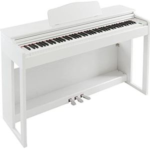 Kirstein DP-203 WM E-Piano - digitale piano met hamermechanisme - 88 toetsen - 2 aansluitingen voor koptelefoon, USB, audio en MIDI - 3 pedalen - Piano voor beginners - mat wit