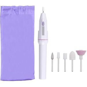 5In1 Elektrische Dode Huid Nagel Verwijderaar Nagellak Machine Draagbare Batterij Polijstmachine Boor Nagelkunst Schuurvijl Pen Gereedschap Eenvoudig te bedienen