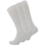 VCA - Warme Noorse Kniekousen - Grijs - Wollen Kousen met Pluche Zool - 3 of 6 Paar