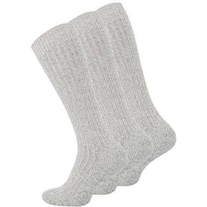 VCA - Warme Noorse Kniekousen - Grijs - Wollen Kousen met Pluche Zool - 3 of 6 Paar