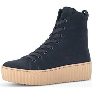 Gabor Hoge sneakers voor dames, lage schoenen, uitneembaar voetbed, zwart, 40.5 EU