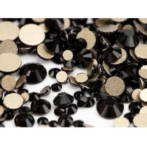 1440Pcs SS4-SS20 Glas Kristal AB Rose Non Steentjes Goud Plaksteen Glitter Strass Stenen DIY Nail Art Accessoires-Jet, SS8-1440Pcs