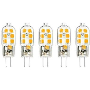 5 Pack G4 LED-lampen warm wit 3W 250lm 12V AC/DC G4 lamp, 360 ° stralingshoek spaarlamp, SMD 2835 LED's licht, niet dimbaar