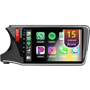 Android Radio voor Honda City 2015-2018, 9 inch Touchscreen Autoradio met Wireless CarPlay Android Auto Bluetooth WIFI(LHD,8Core(8+128GB))
