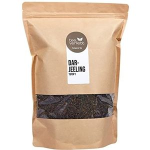 FRUTEG Darjeeling First Flush 1000 g | Loser Darjeeling thee TGFOP1 uit India | Milde aromatische lente picking - met fijne theebladen | Oranje pekoe zwarte thee losse 1 kg