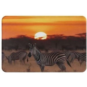 GloGlobal Africa Sunset Zebra Print, deurmat badmat antislip vloermat zachte badkamertapijten absorberend badkamerkussen 40 x 60 cm