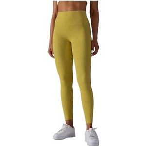 OXOLAMRIN Yogalegging voor dames, yoga- en fitnessleggings, geschikt voor hardlopen, fietsen, fitness, meerkleurig, verschillende maten, mustard yellow, S