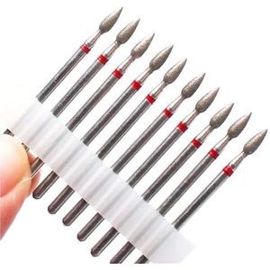 Mozulon 10-delige diamantfrees for nagelboor for elektrische manicuremachine, nagelriemreinigingsvijlen, apparatuur en accessoires(10PC-NO5)