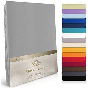 Moon - Luxe hoeslaken Jersey Stretch 230 g/m² voor waterbedden, boxspringbedden en conventionele matrassen (grafiet, 90x200-100x220)