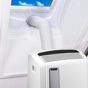 TheStriven Flexibele vensterafdichting voor mobiele airconditioners en droogtrommels, set voor vensterafdichting van mobiele airconditioners met afdichting door middel van ritssluiting en zelfklevende sluiting (300 cm)