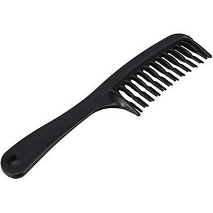 COSINE Zwarte Dubbele Tand Detangler Haar Kam Shampoo Kam met Handvat voor Lang Krullend Nat Haar