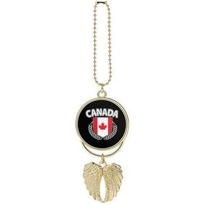 Maple Leaf Canada Vlag Auto Achteruitkijkspiegel Opknoping Ornament Angel Wing Hanger Lucky Charm Voor Auto Interieur Golden-Style-12