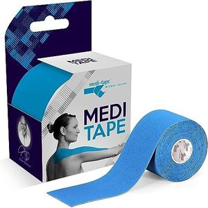 Medi-Tape Sport 5m - latexvrije kinesiologie tape met 150% elasticiteit, ademend en waterdicht fysio tape voor ultieme grip, Kinesio tape in blauw