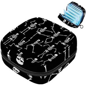 MUOOUM Sport Skelet Patroon Maandverband Opbergtas Draagbare Menstruatie Tas Voor Vrouwen Tiener Meisjes Menstruatie Cup Pouch Nursing Pad Houder